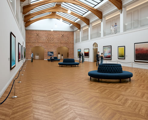gallery floor chevron timber look vinyl
