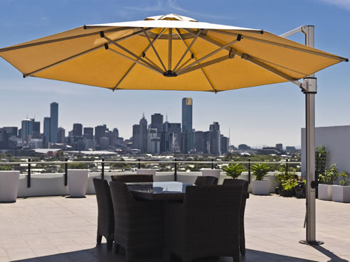 large cantilevered shade umbrella