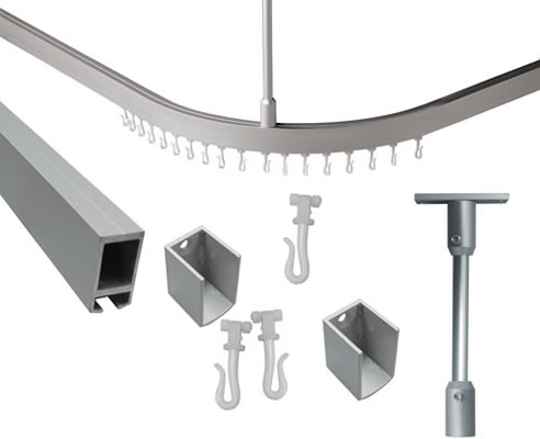 aluminium shower curtain track and fixings