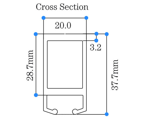 curtain track cross section