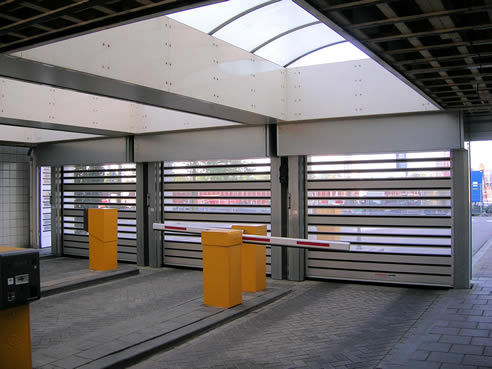 high speed carpark security doors