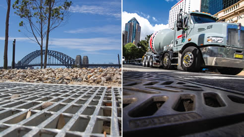 galvanised grate and man hole