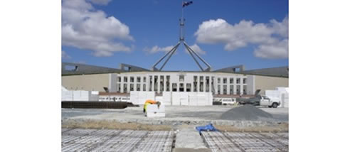 Polystyrene Waffle Pods parliment house slab