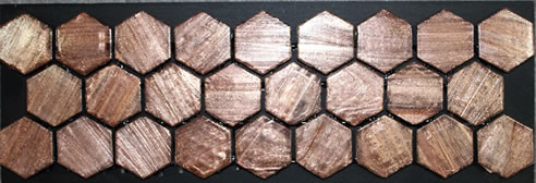 bronze hexagon glass mosaic tile
