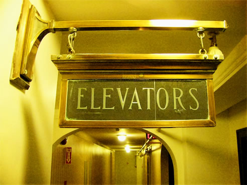 Metallic Elevator Signage