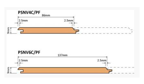 Western Red Cedar Lining V-Joint Profiles