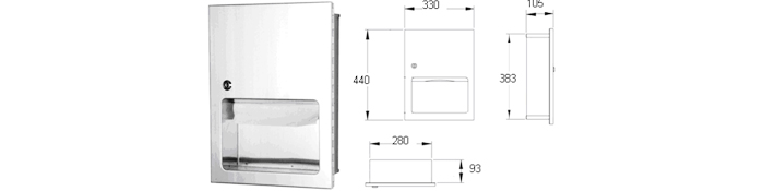 S-130 Fully Recessed Paper Towel Dispenser from Star Washroom