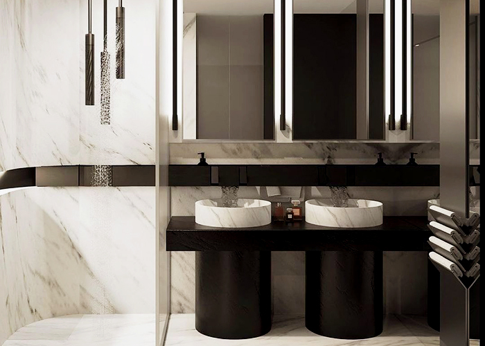 Interior Design Featuring Imperial White Marble from RMS Marble