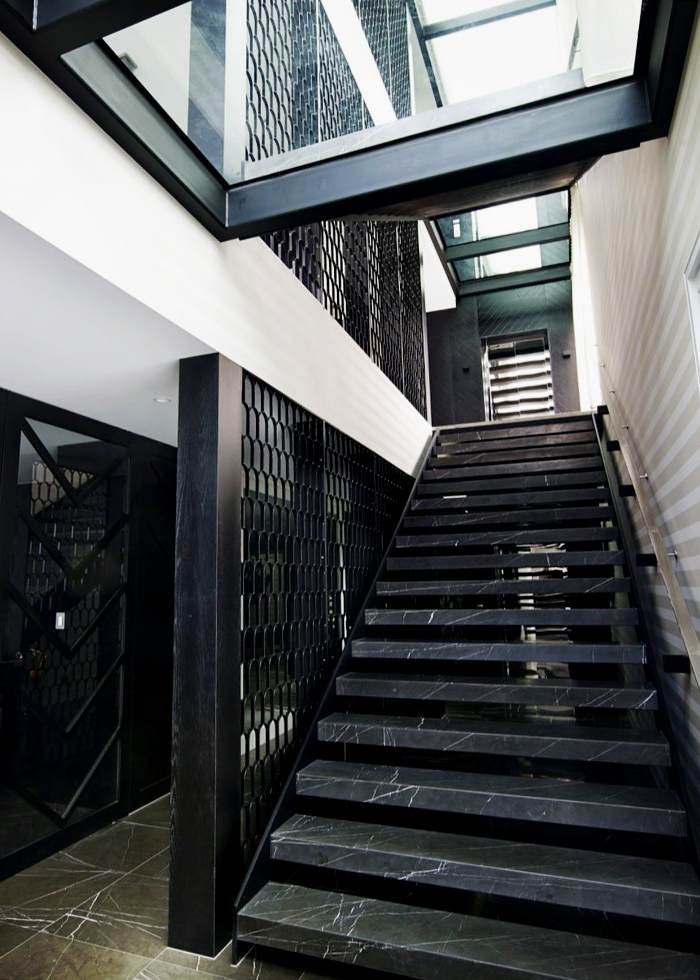 Marble Stairs Featuring Pietra Grey Marble from RMS Marble