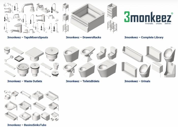 Revit BIM Library from 3monkeez.