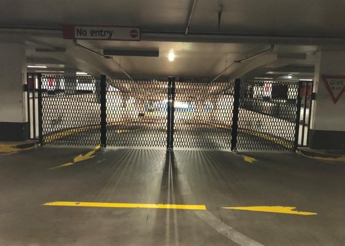 Trellis security gates in Fairfield City Central parking area