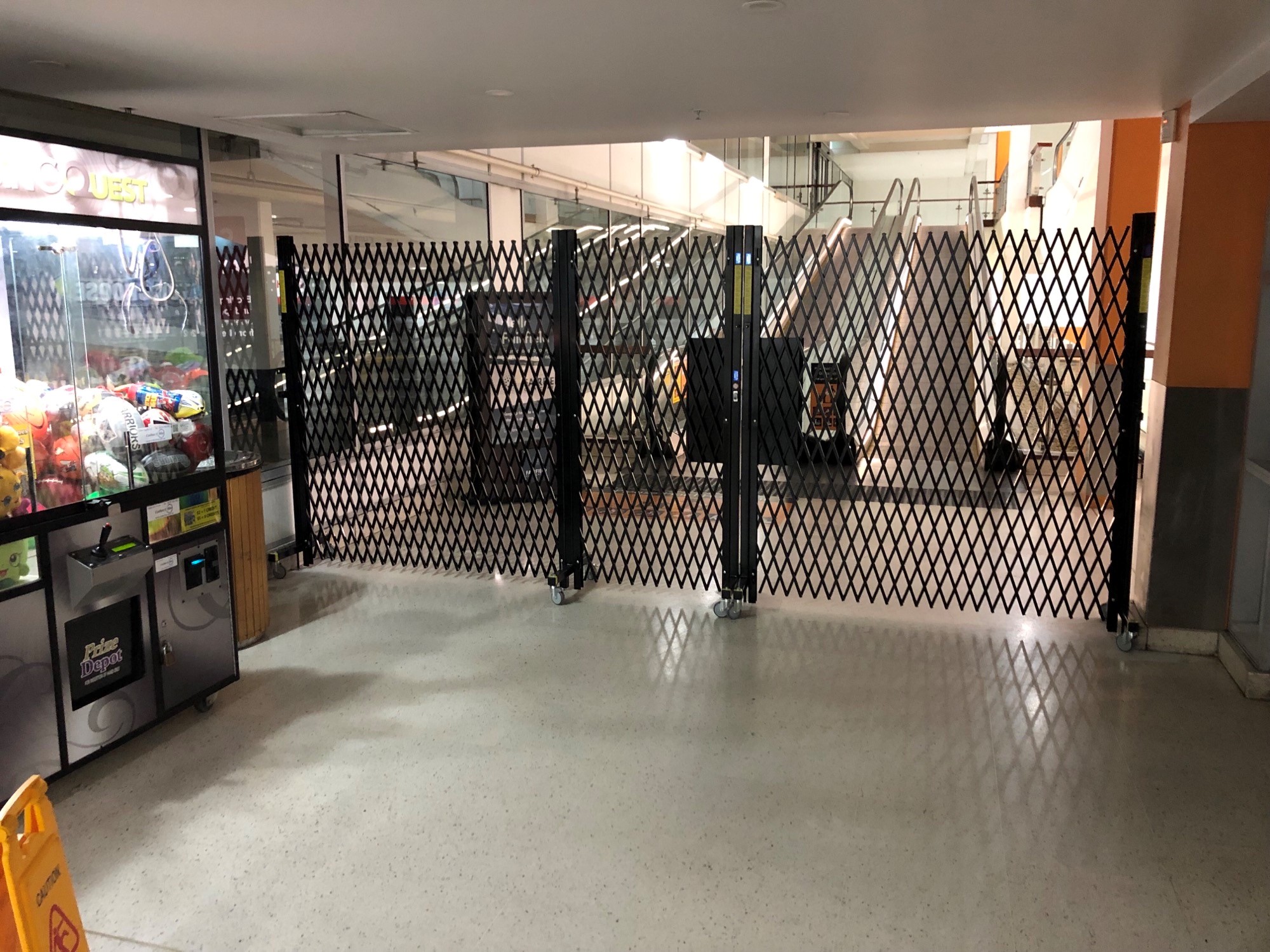 Trellis security gates in Fairfield City Central parking area