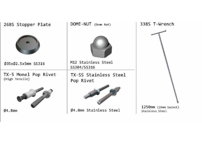 Stainless Steel Glass Fixings Installation Tools from East Coast Industries Australia.
