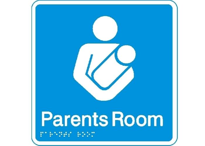 Parents Room in Blue Braille Engraved Signage