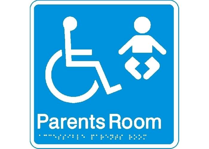 Parents Room in Blue Braille Engraved Signage