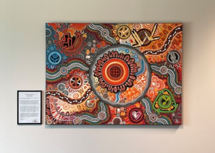 Artwork by Chern'ee Sutton to Honour Land and Tradition by EJ Australia