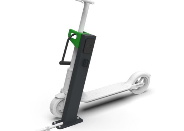 Electric Scooter Charging Rack by Cora Bike Rack