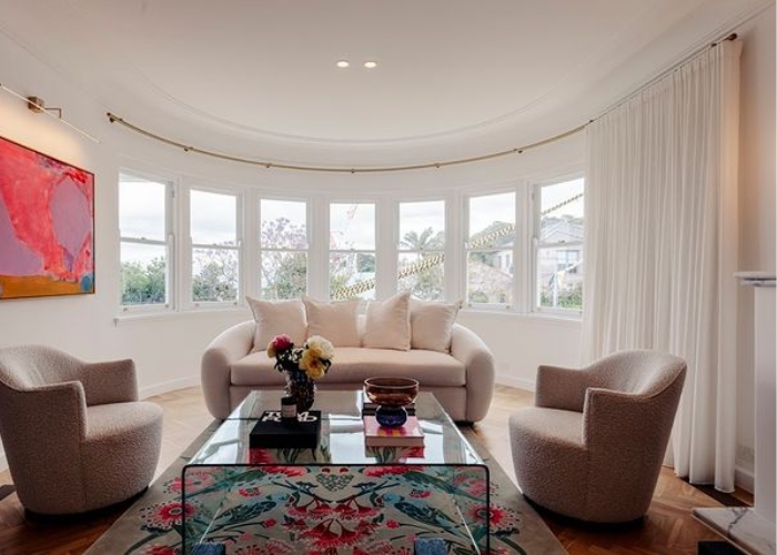 Curtains for Curved Bay Windows by Solis