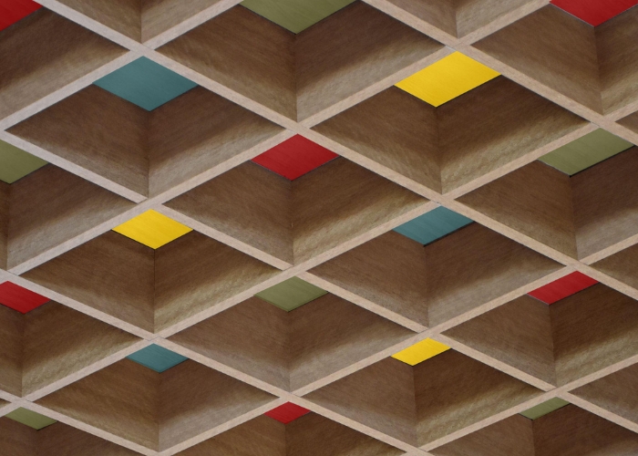 Acoustic Ceilings with Custom-Made Geometric Cube Designs from Supawood