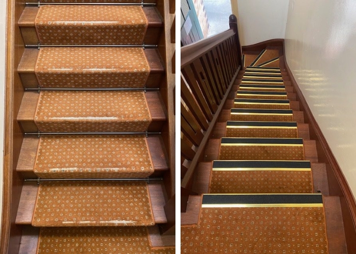 Before and After Stair Nosing by StairTrak