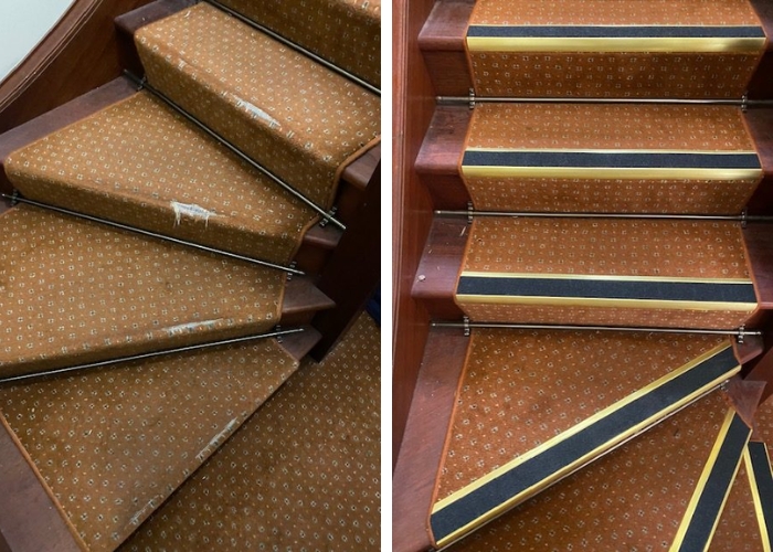 Before and After Stair Nosing by StairTrak
