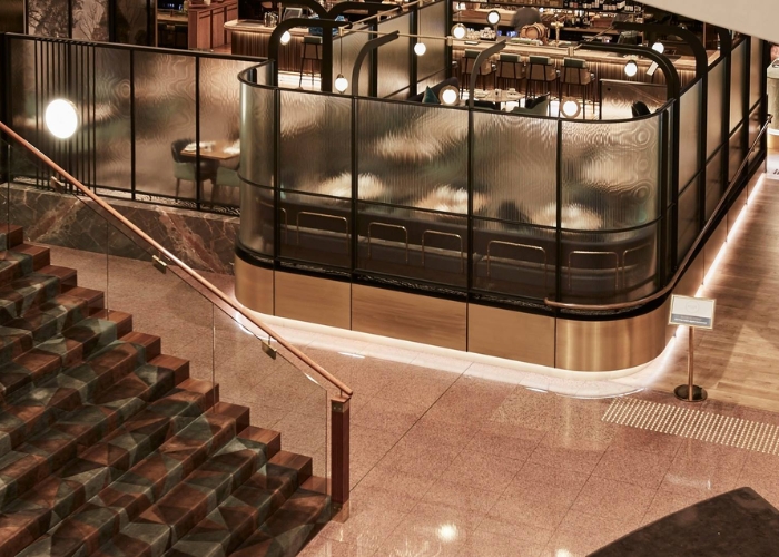 Ribbed and Curved Glass for Restaurants by Bent & Curved Glass