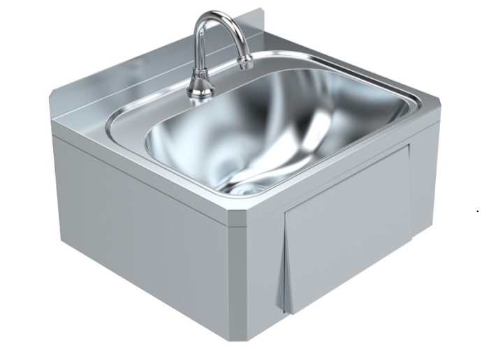 Knee-Operated Hands-Free Stainless Steel Basins by Britex