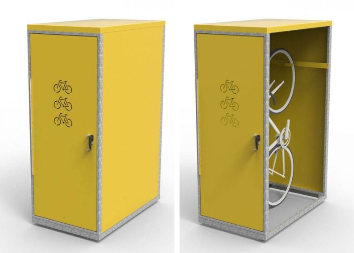 Heavy Duty Vertical Locker for Bikes by Cora Bike Rack