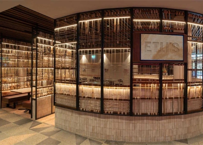 Woven Rope Screens for Restaurant Booths by Di Emme