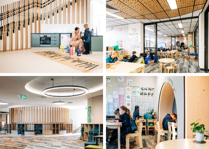 Timber Acoustic Ceiling System for Schools by Keystone Linings