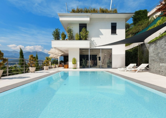 Recycled Glass Mosaic Pool Tiles by MDC Mosaics