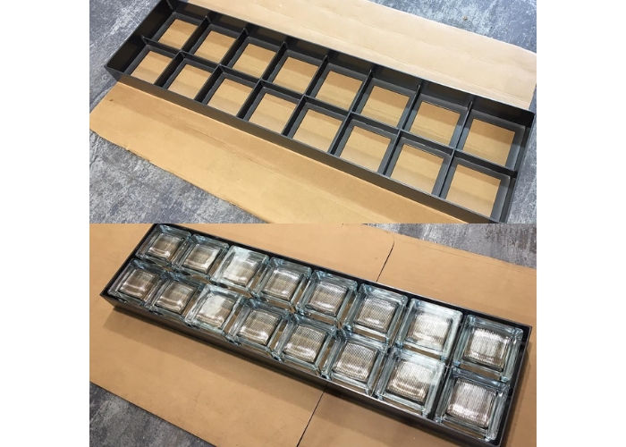 Glass Blocks in Steel Grid by Obeco Glass Blocks