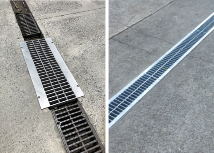 Angle Sided Grates for Traffic Crossings by Patent Products