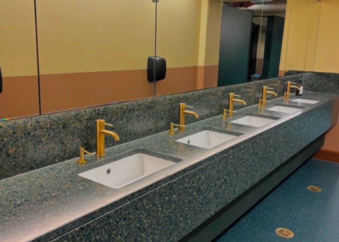 Coloured Glass for Bathroom Benchtops by Schneppa Glass