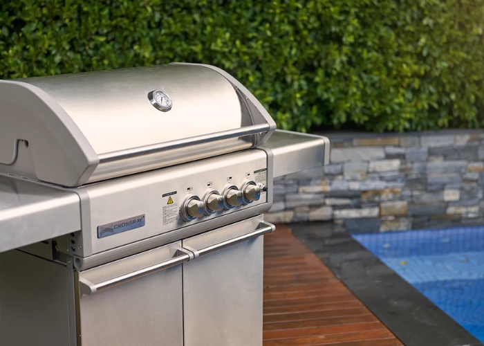 Stainless Steel Gas BBQ with Wheels by Thermofilm