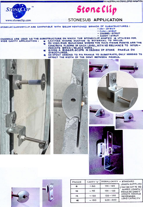 stone cladding devices