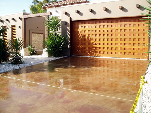 concrete epoxy coated driveway