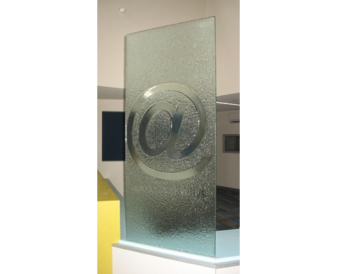 slumped glass signage