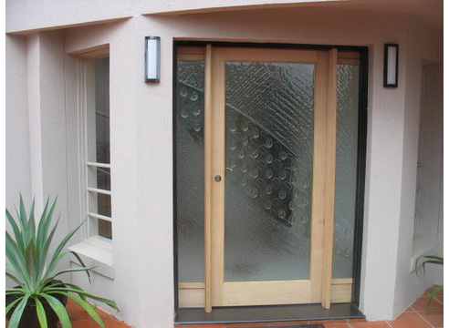 slumped glass door