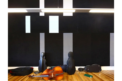 music classroom with acoustic treatment