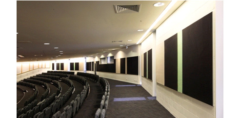auditorium with acoustic treatment
