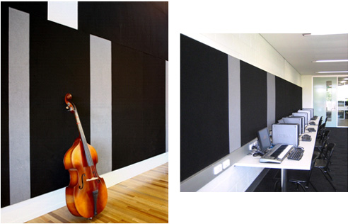 classroom with acoustic treatment