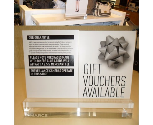 custom branded signage acrylic display