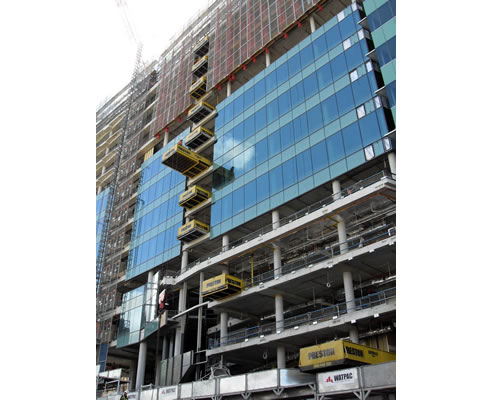 loading platforms on construction site