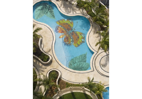mosaic tiled swimming pool