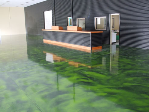 green resin floor