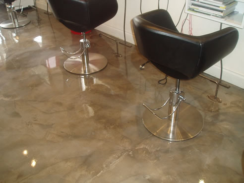 salon polished concrete floor
