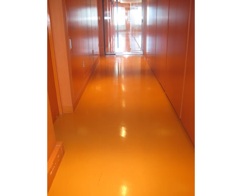 orange rubber floor