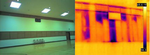 thermal image of missing insulation
