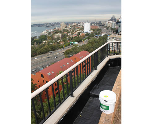 waterproofed planter box